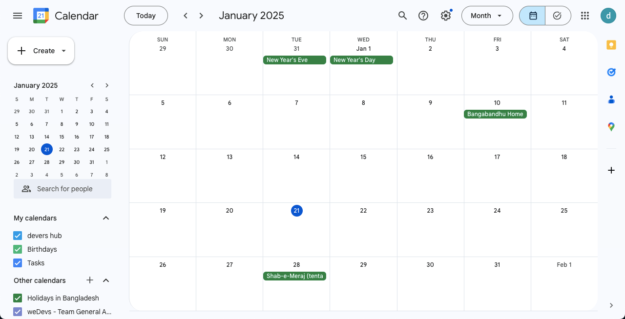 Google Calendar for productivity