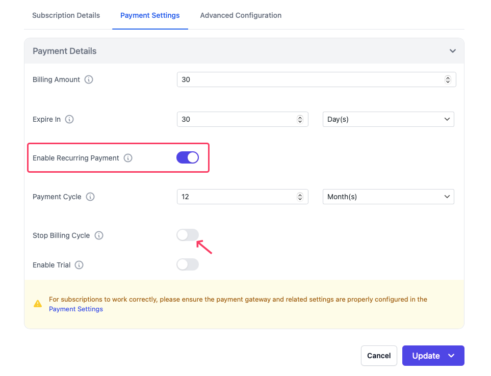 Use the Plugin to Create Subscription Plans