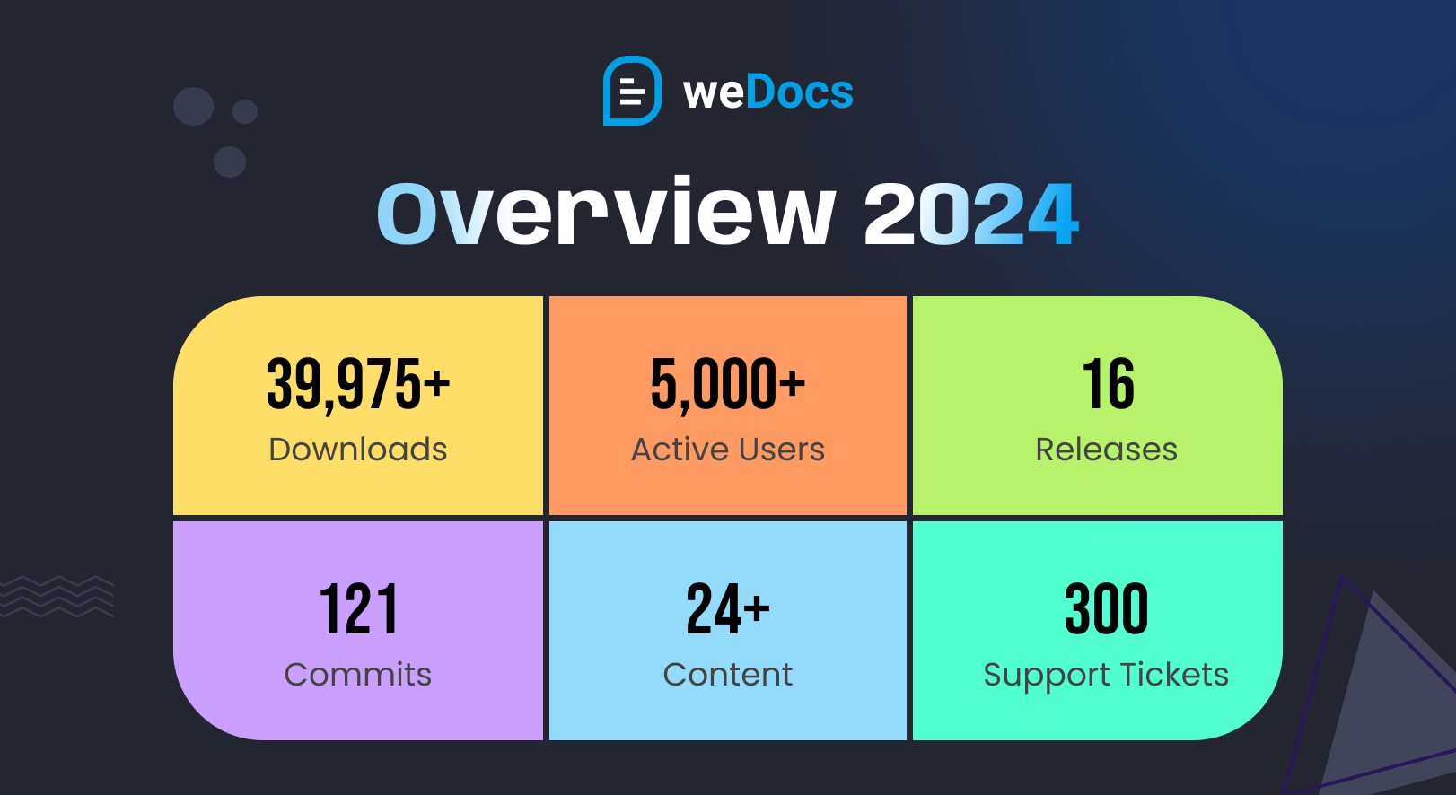 This image shows the overall growth of the weDocs in 2024