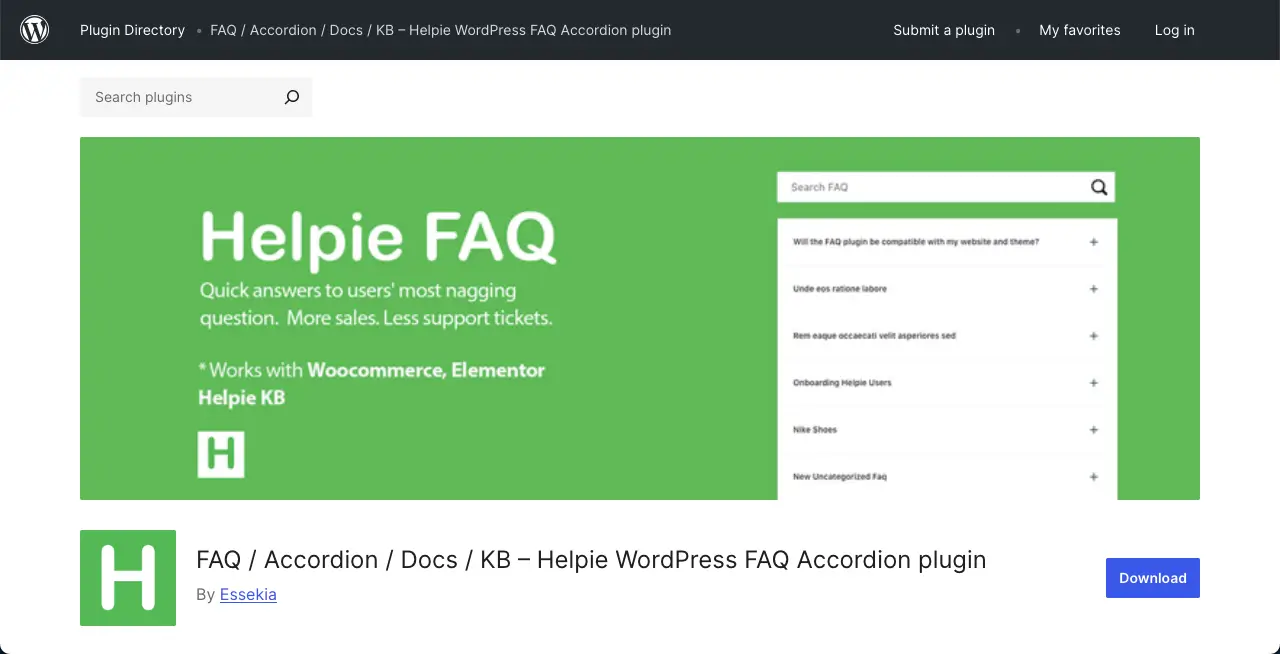 Helpie WP plugin