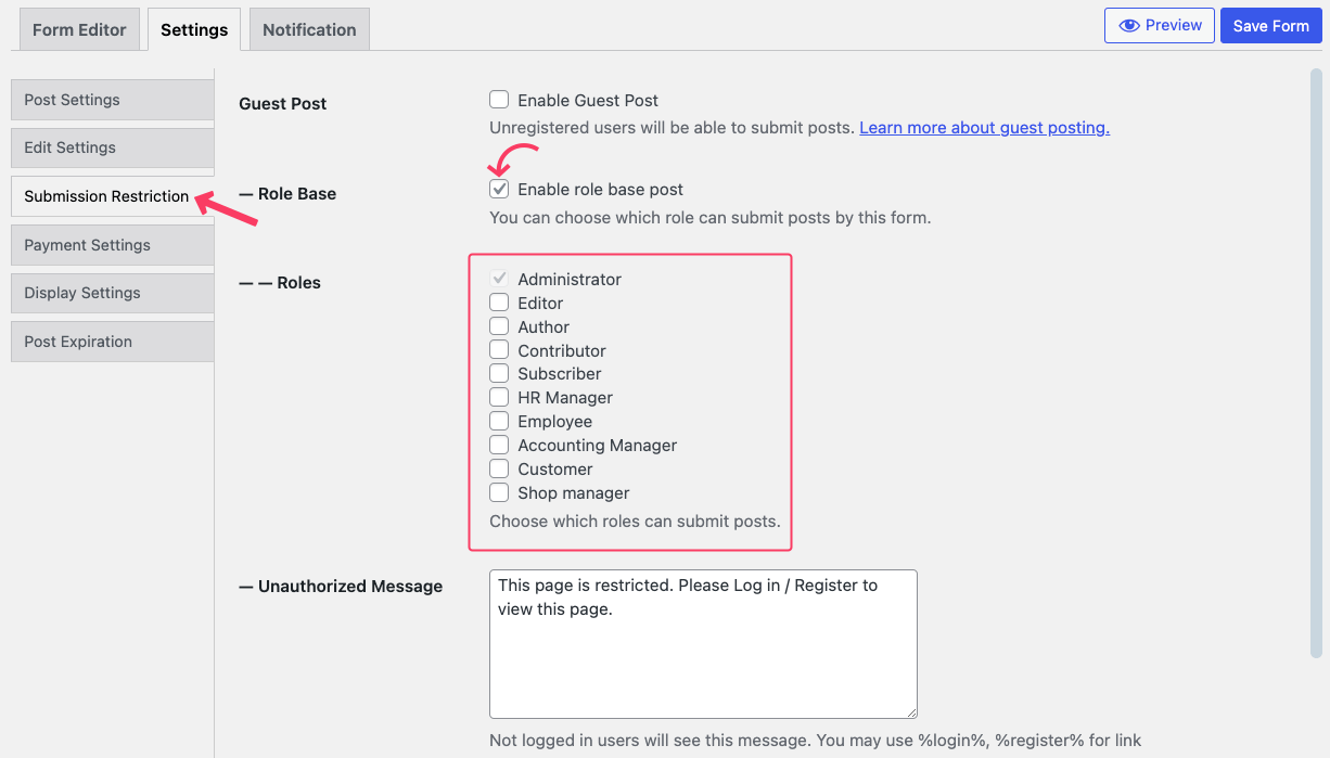 Control Who Can Submit Products Using the Frontend Editor