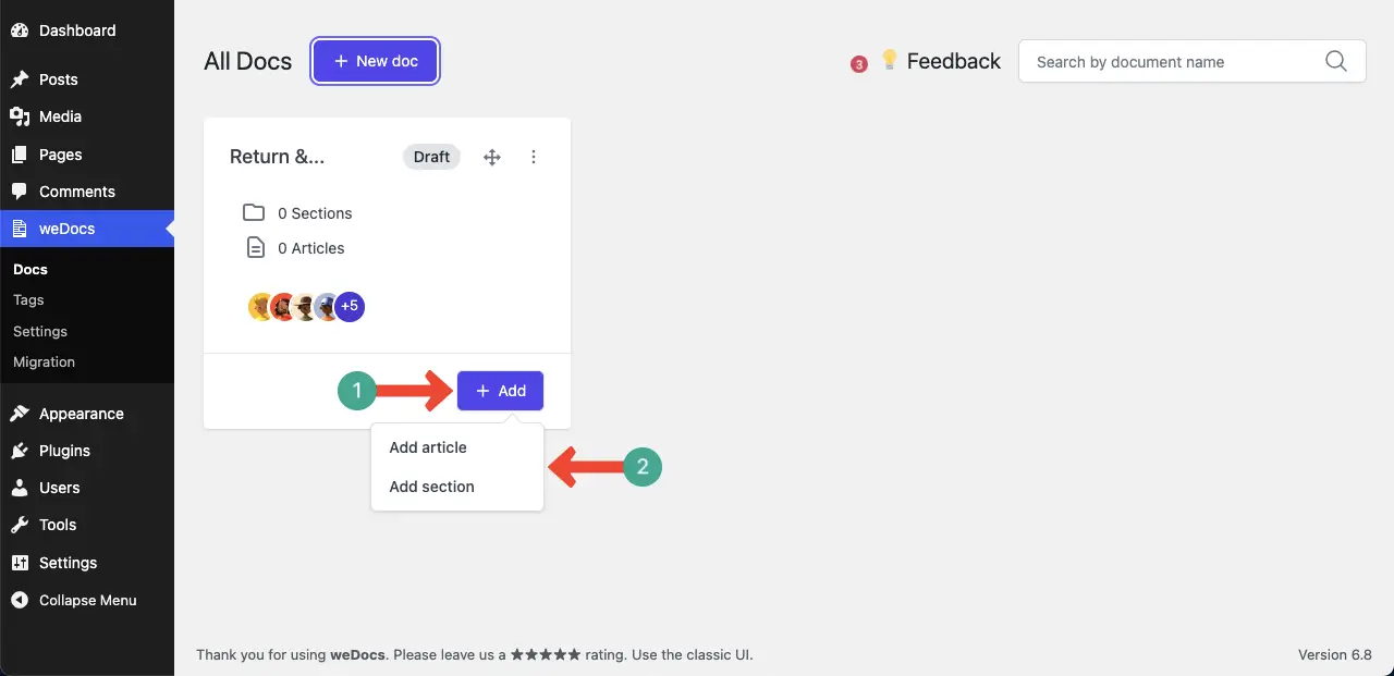 Add new sections and articles