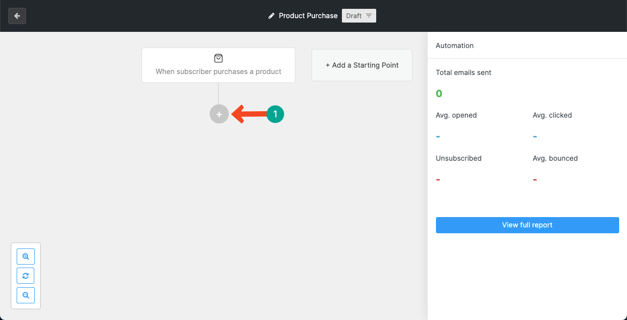 Add a new step to the email automation map