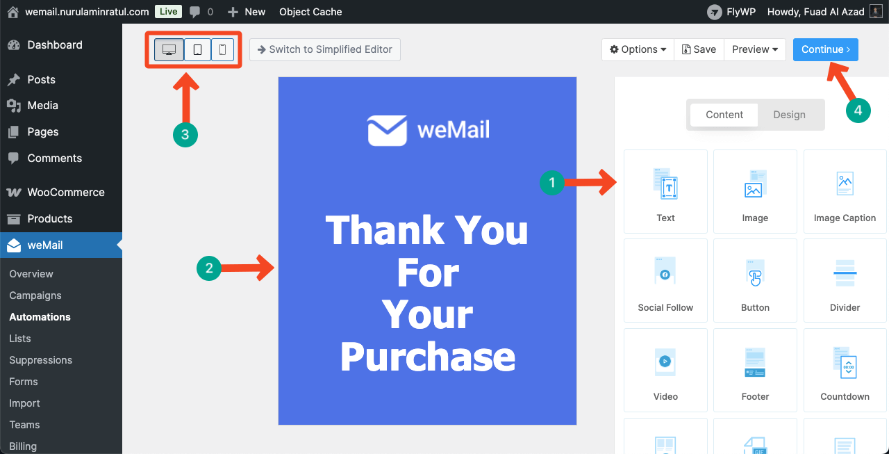Edit your WooCommerce automation email template