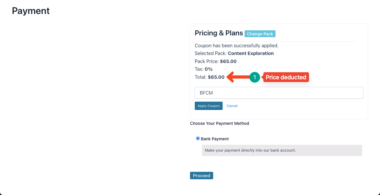 Price deducted