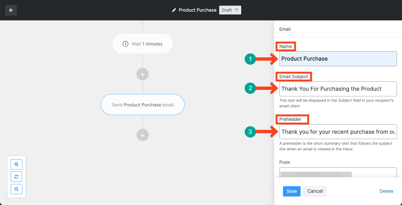 Write a message for the email automation