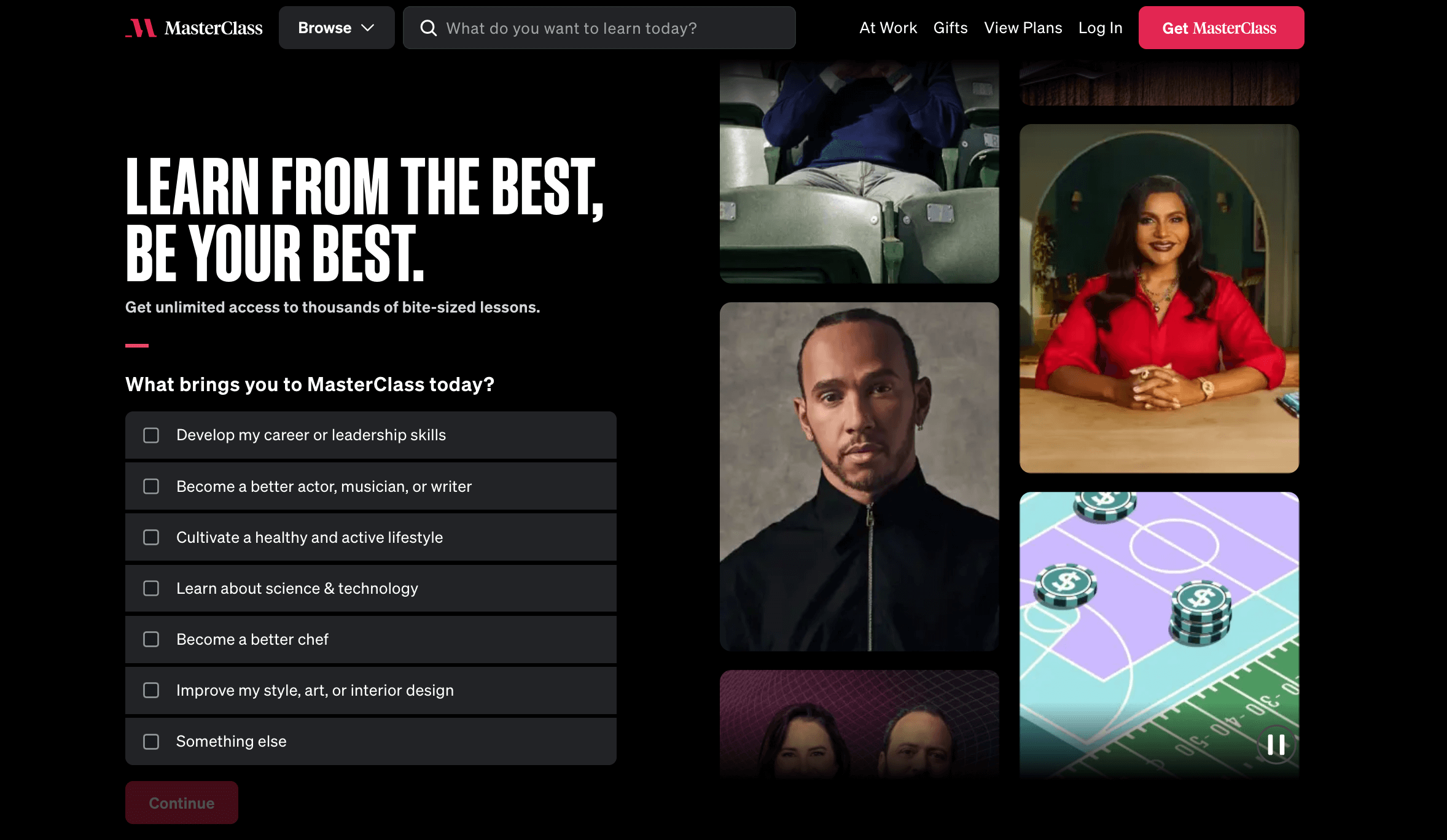 1. MasterClass - Membership Site Examples