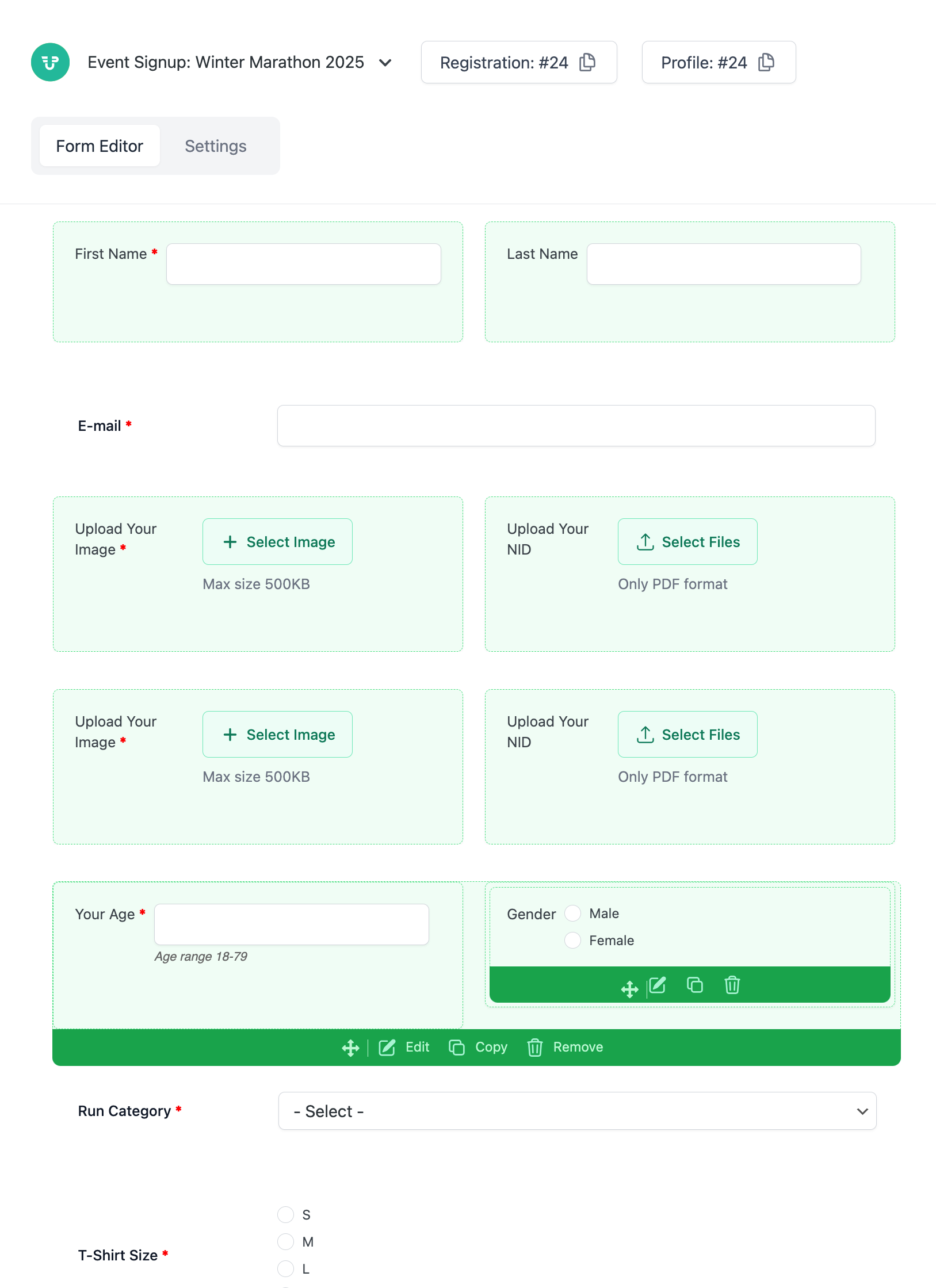 Drag and Drop the Required Fields