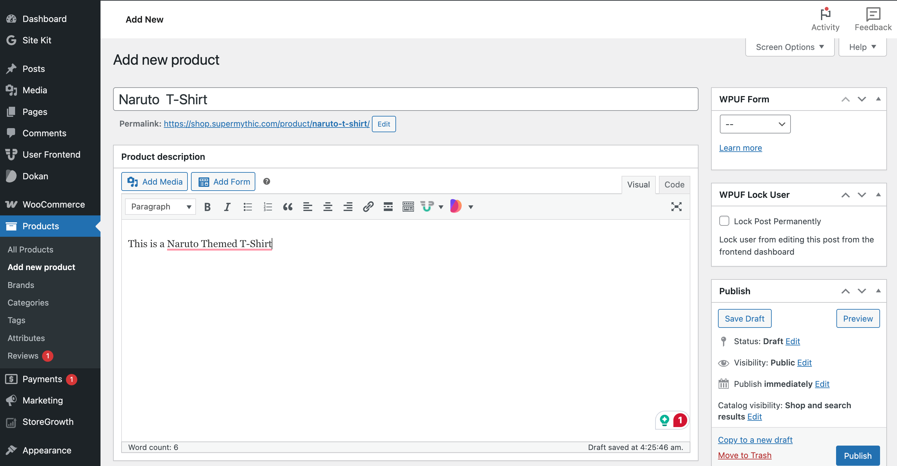 This is a screenshot of product name