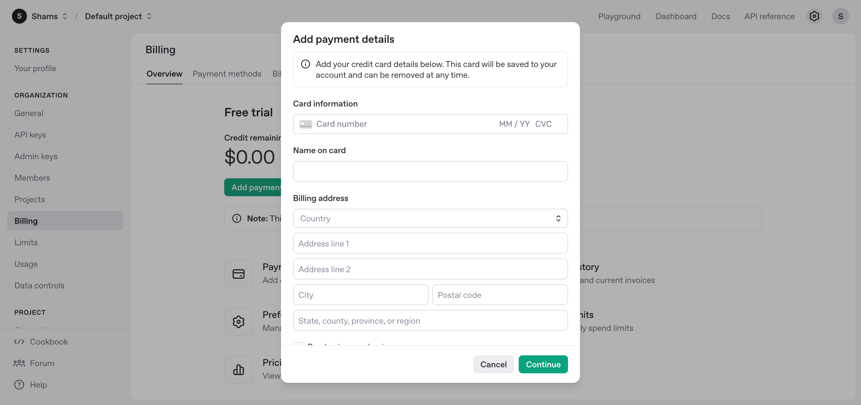Add payment details 