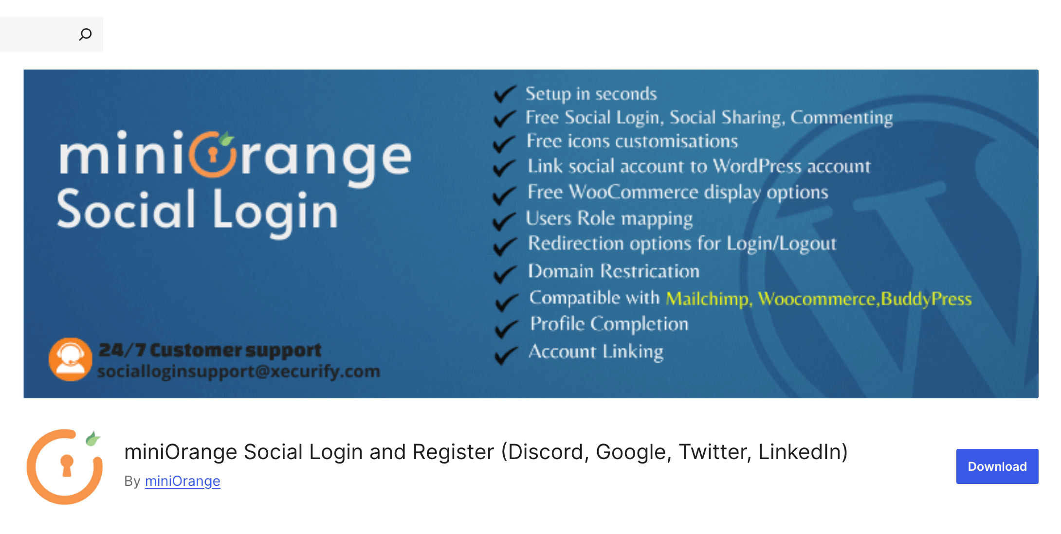 miniOrange Social Login (WordPress Plugin)