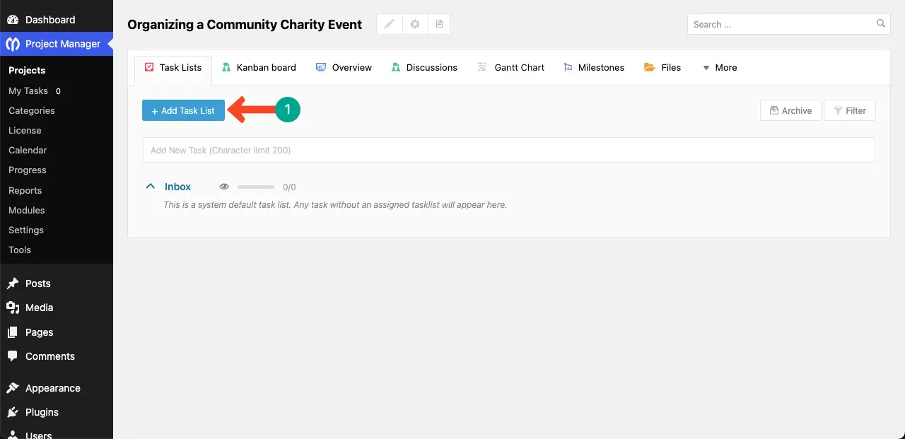 Add tasks to the project