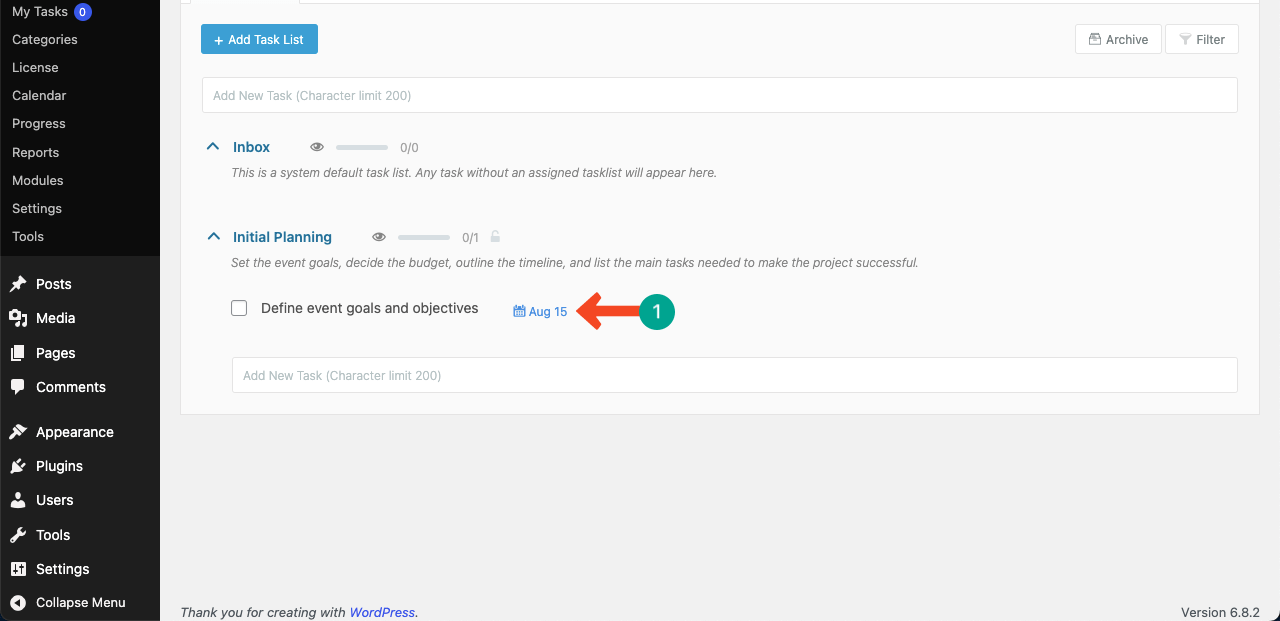 Task is added to the task list