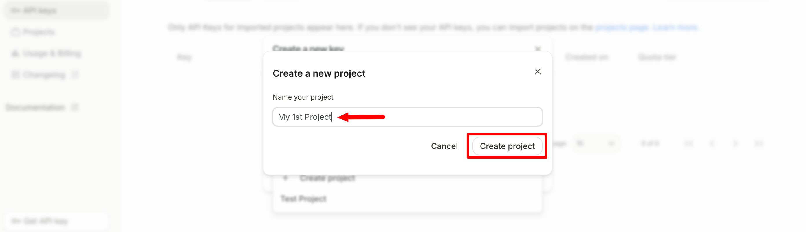 Create a project 