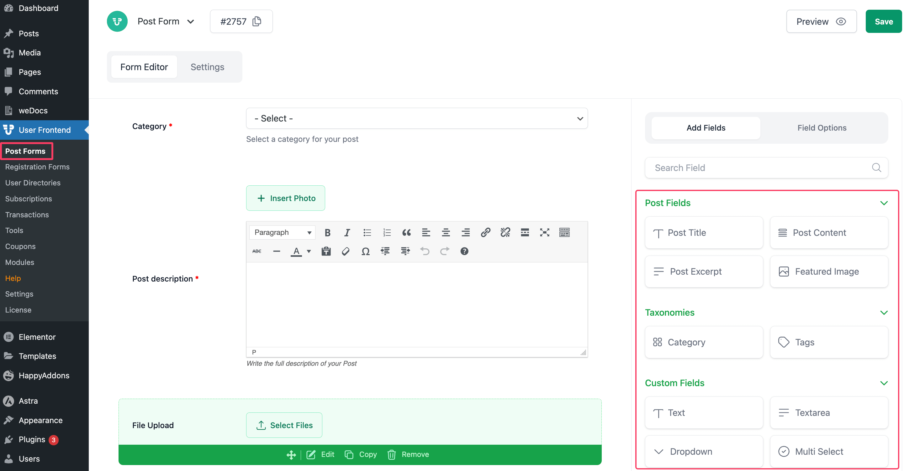 Enable Frontend Submissions