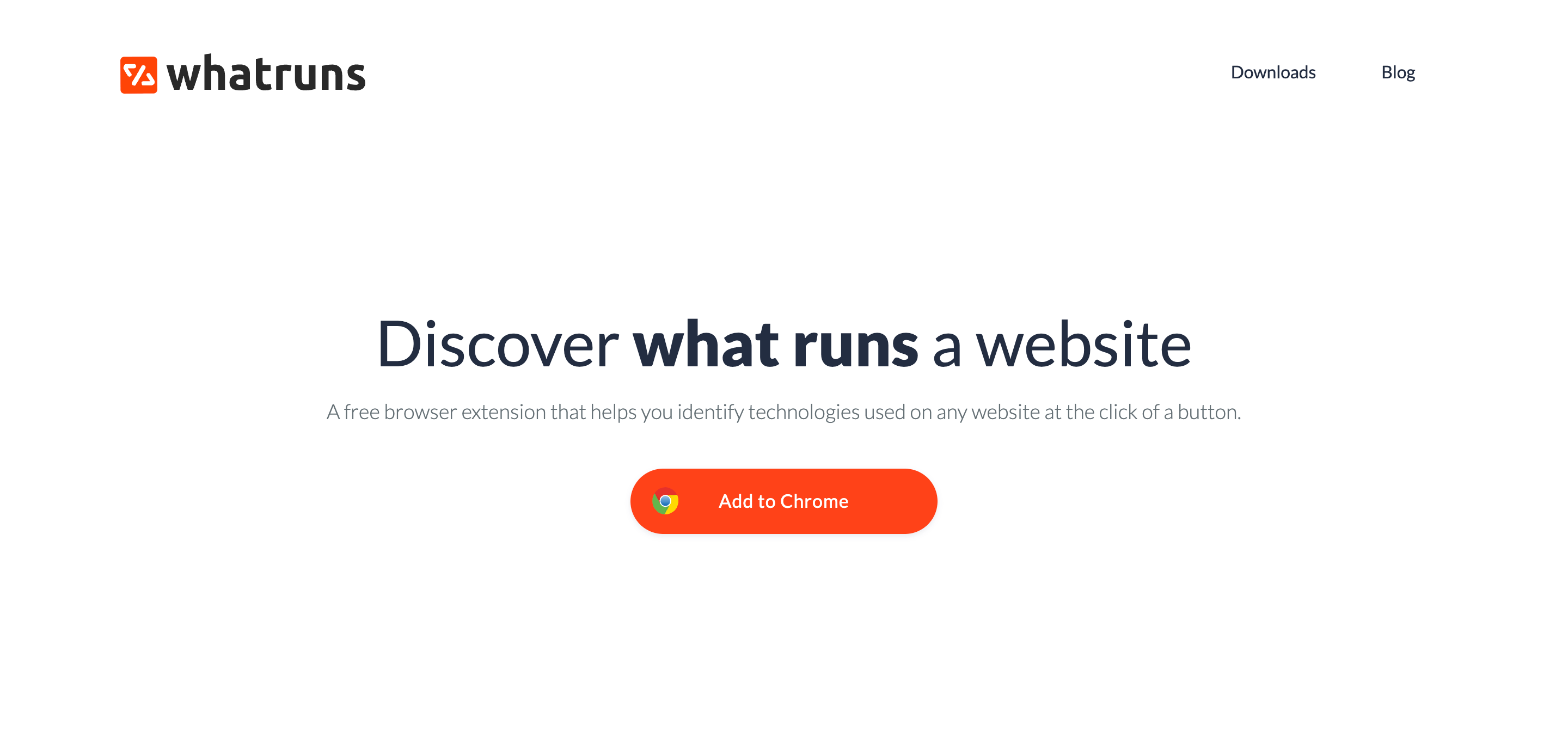This is the homepage of the WhatRuns website