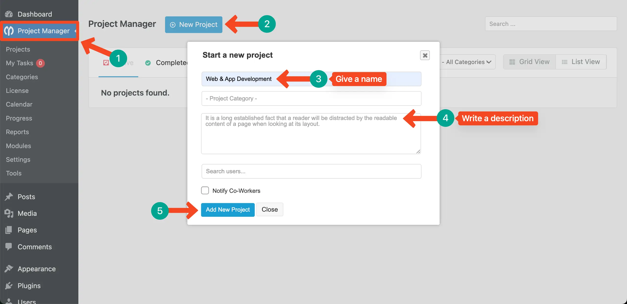Create a new project