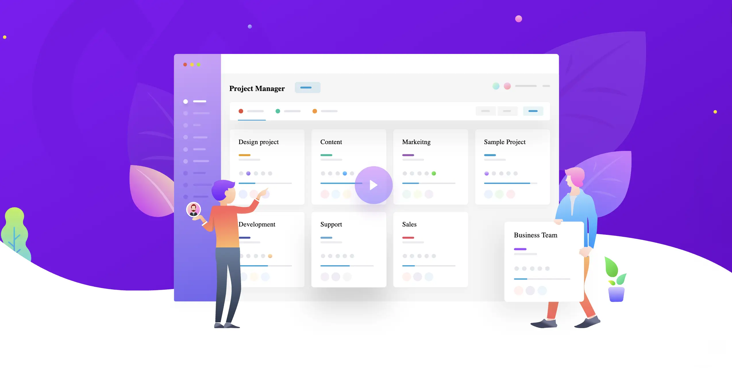 WP Project Manager's project dashboard