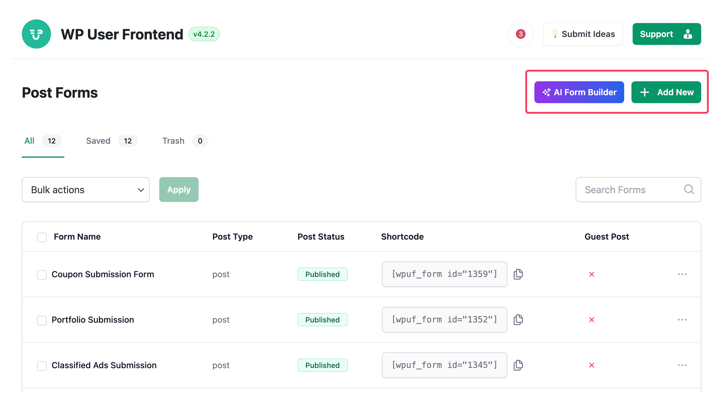 AI-Powered Form Builder in WP User Frontend