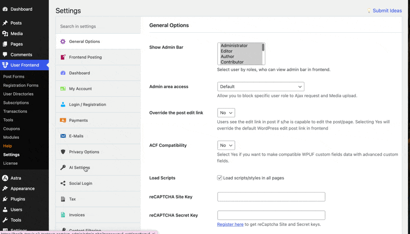 AI-Powered Form Builder in WP User Frontend