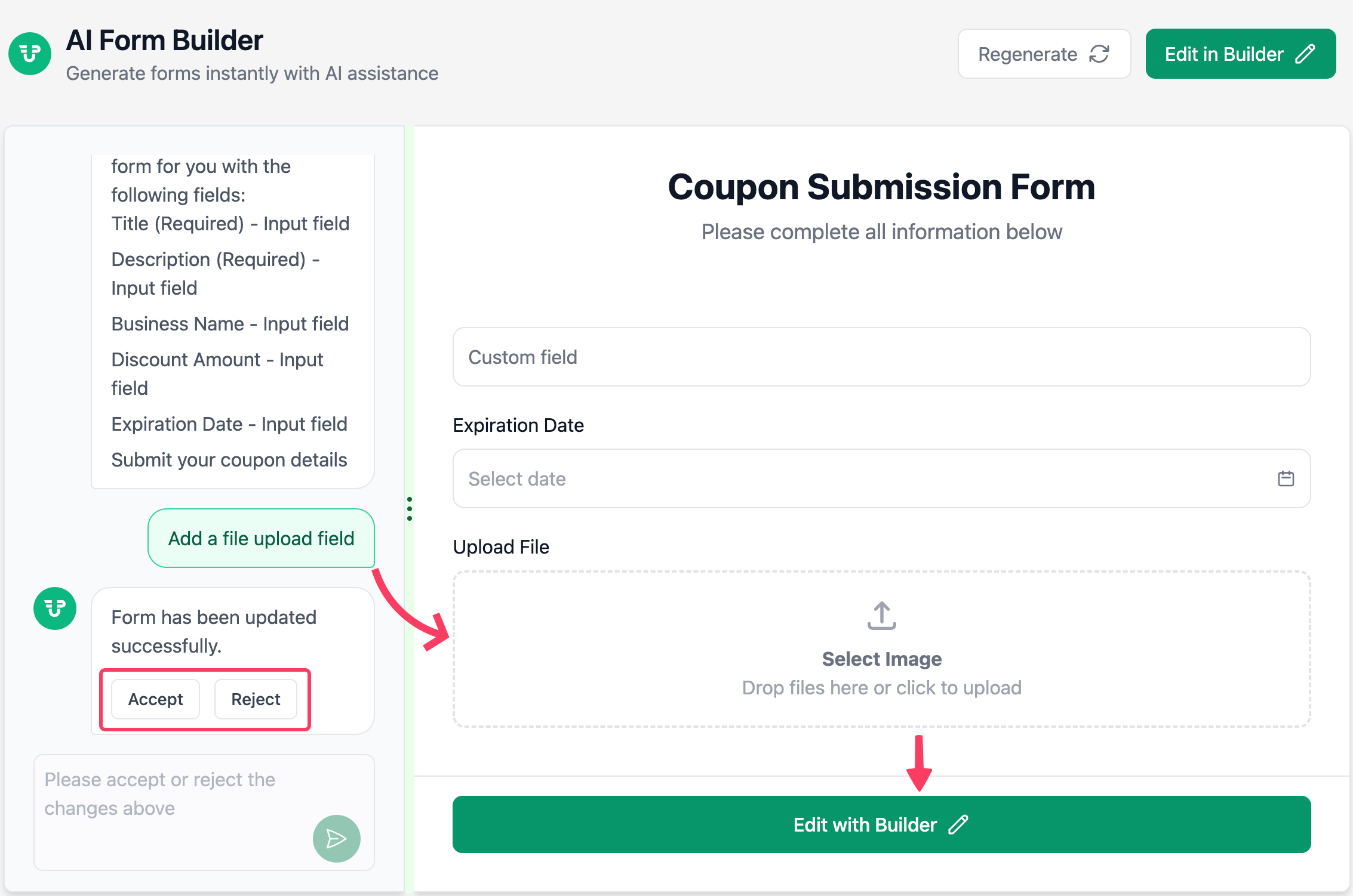 AI-Powered Form Builder in WP User Frontend