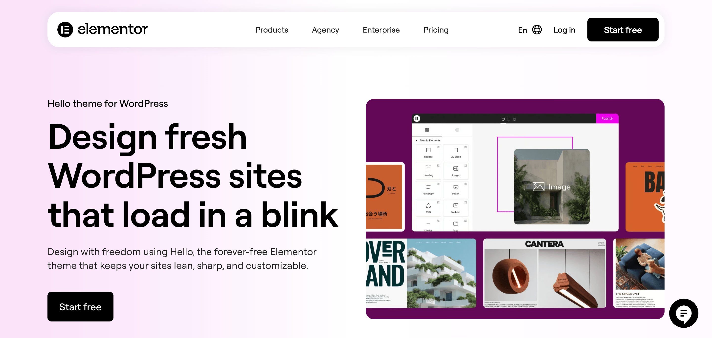 Hello theme for WordPress blog websites