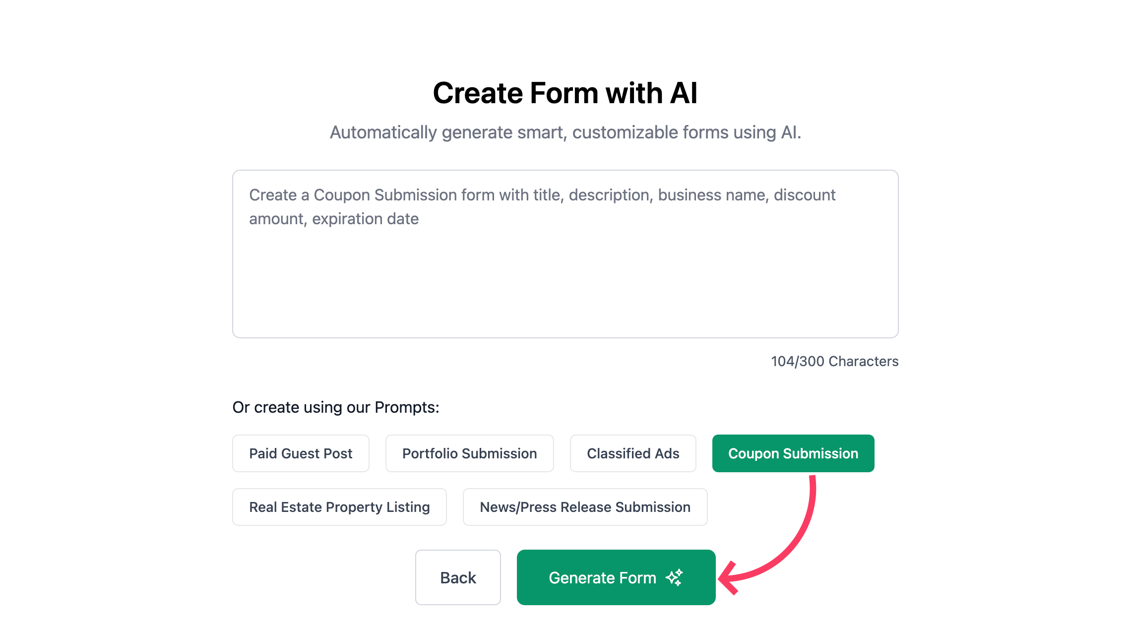 AI-Powered Form Builder in WP User Frontend