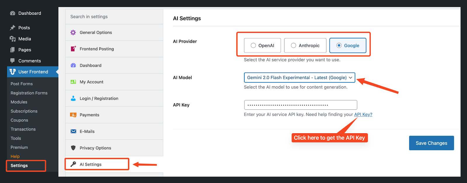AI-Powered Form Builder in WP User Frontend