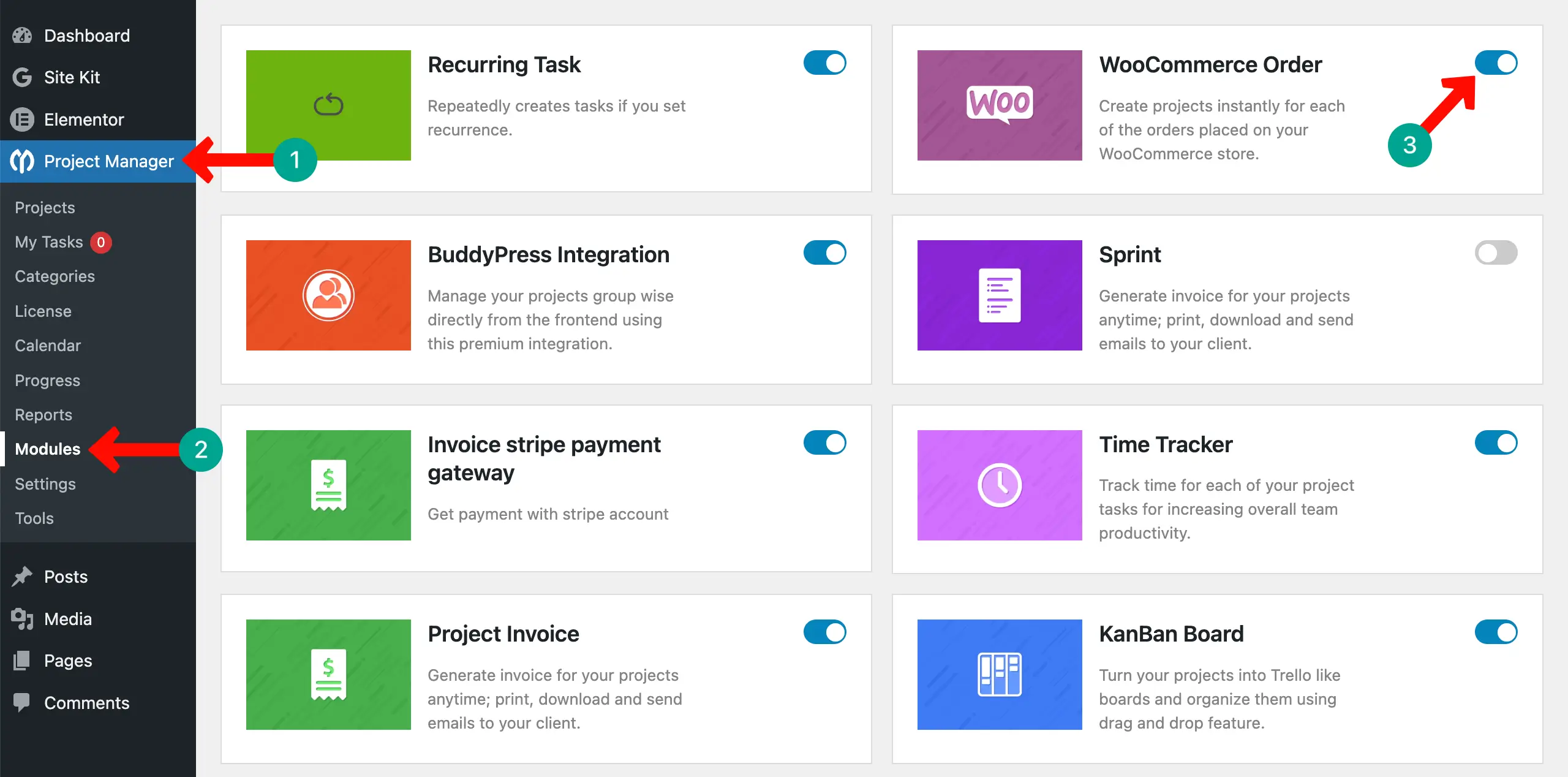 Activate the WooCommerce Module