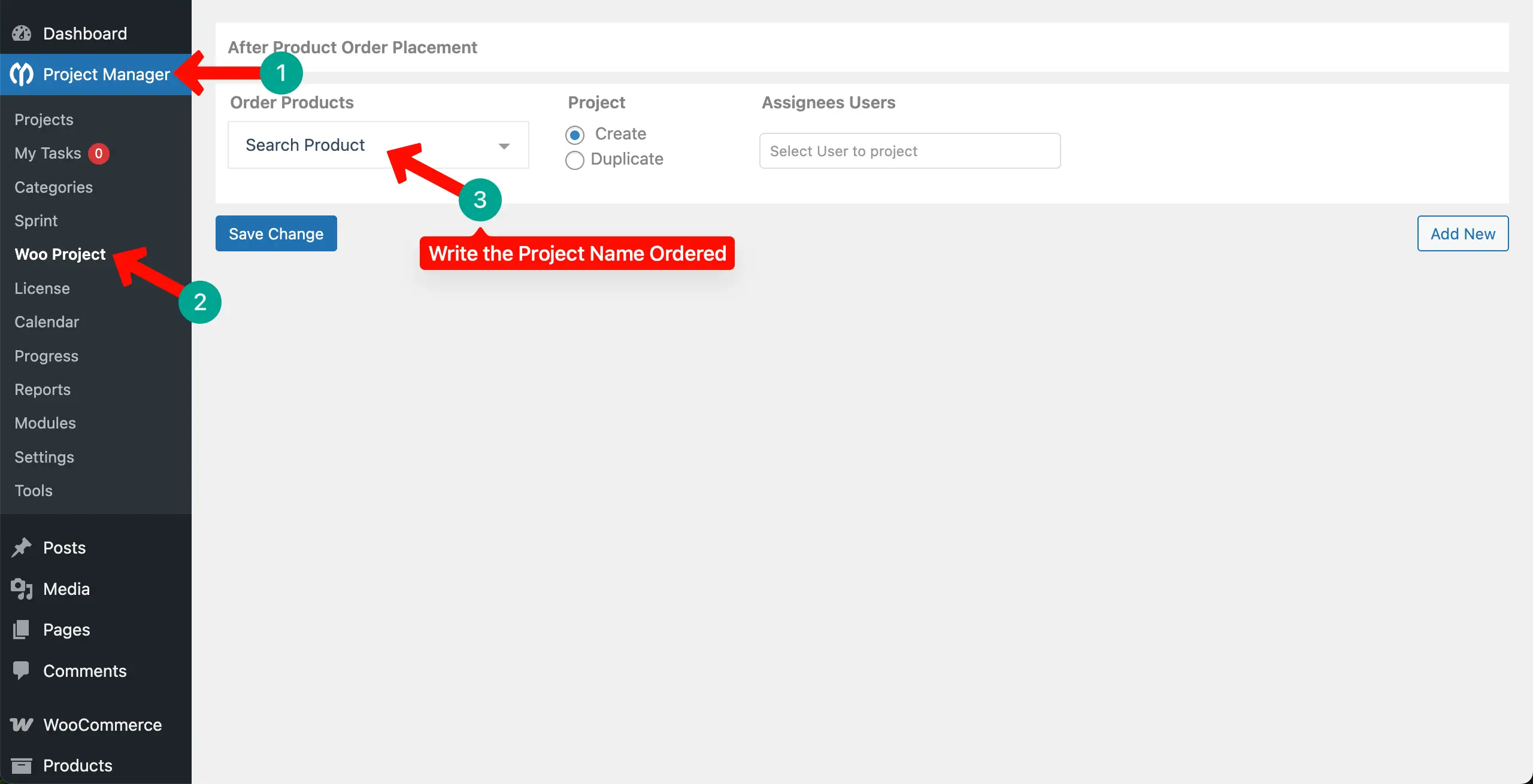 Assign the project to your team members