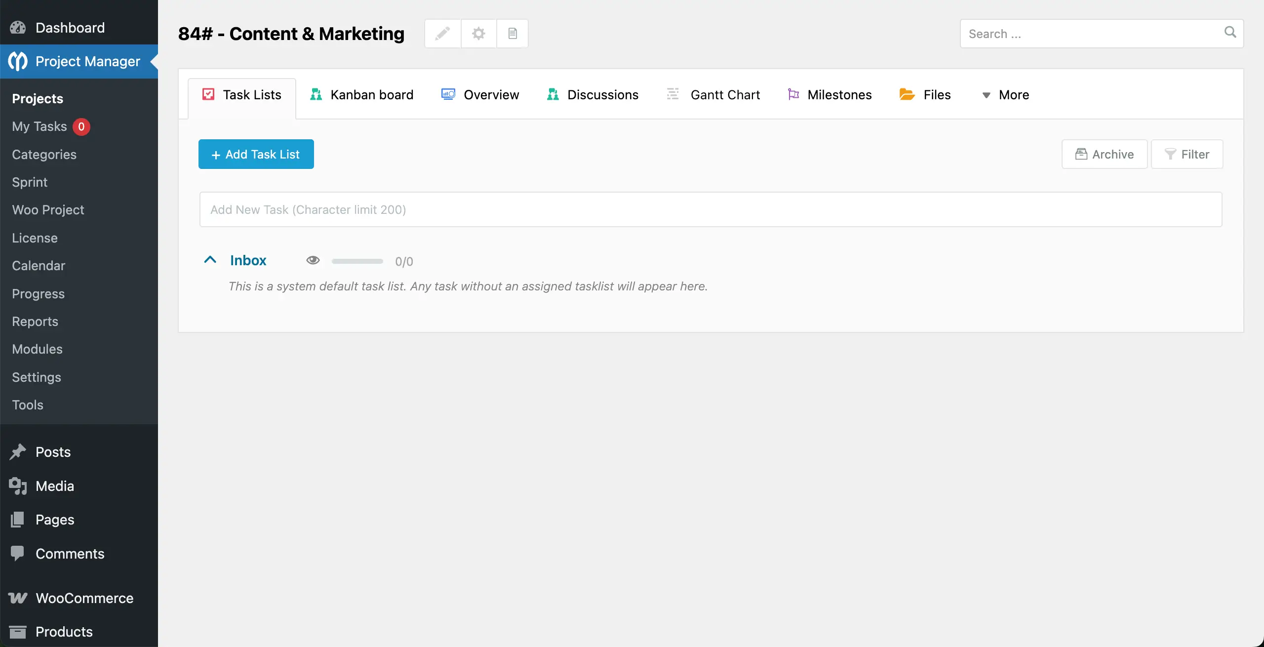 Come to Project Manager Dashboard