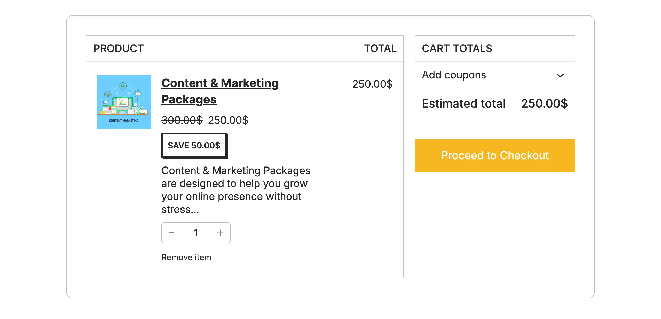 Buy a project to make an order