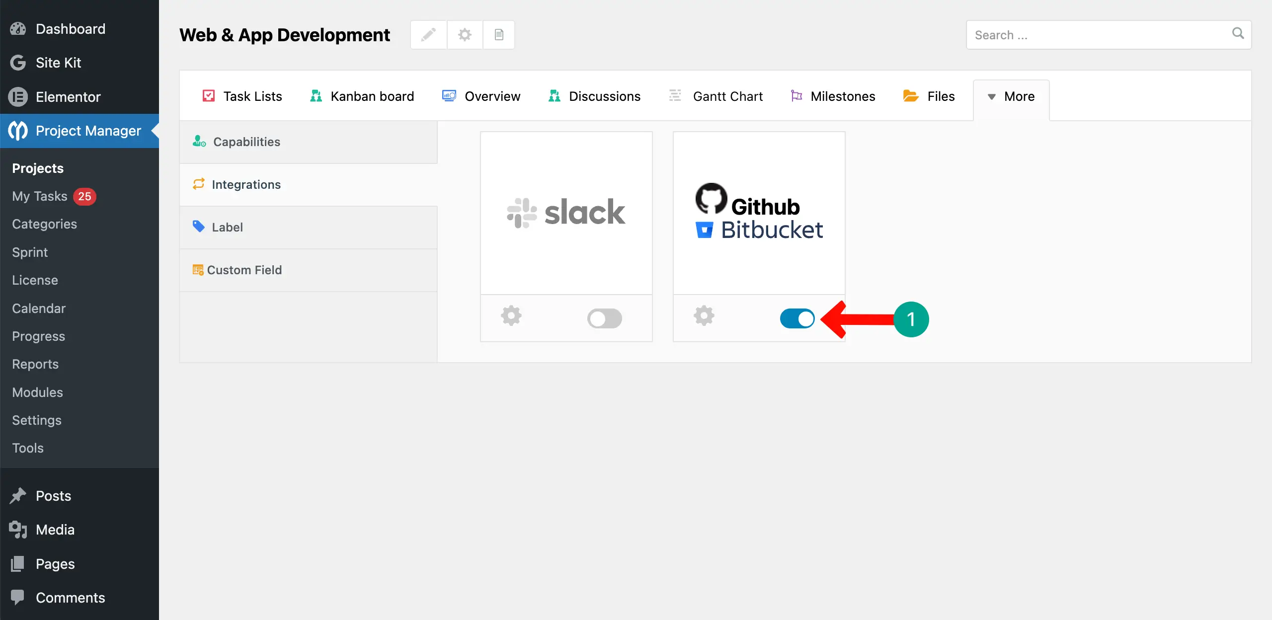 Enable GitHub and Bitbucket