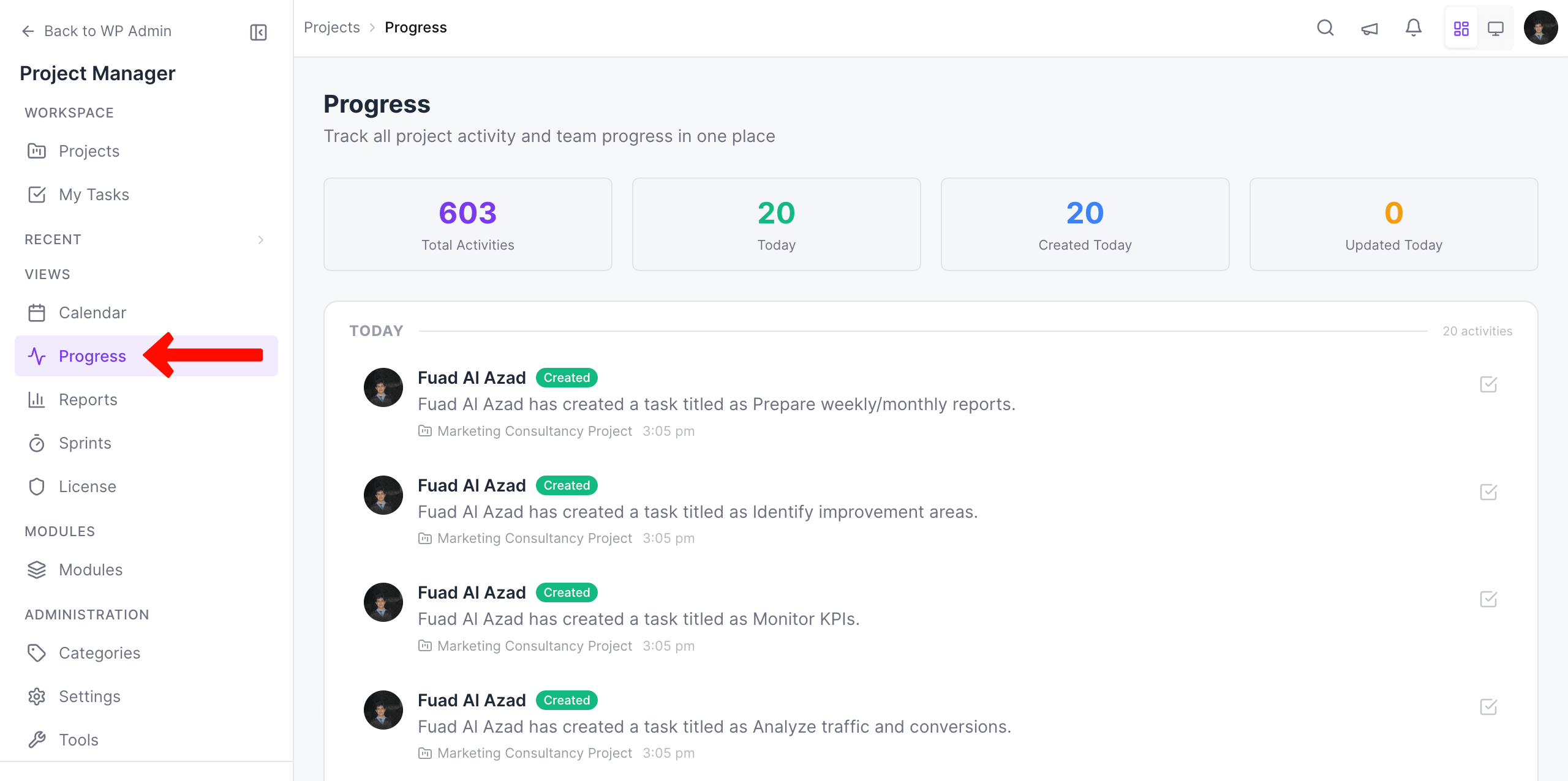 How to View the Progress of Your Projects in WP Project Manager