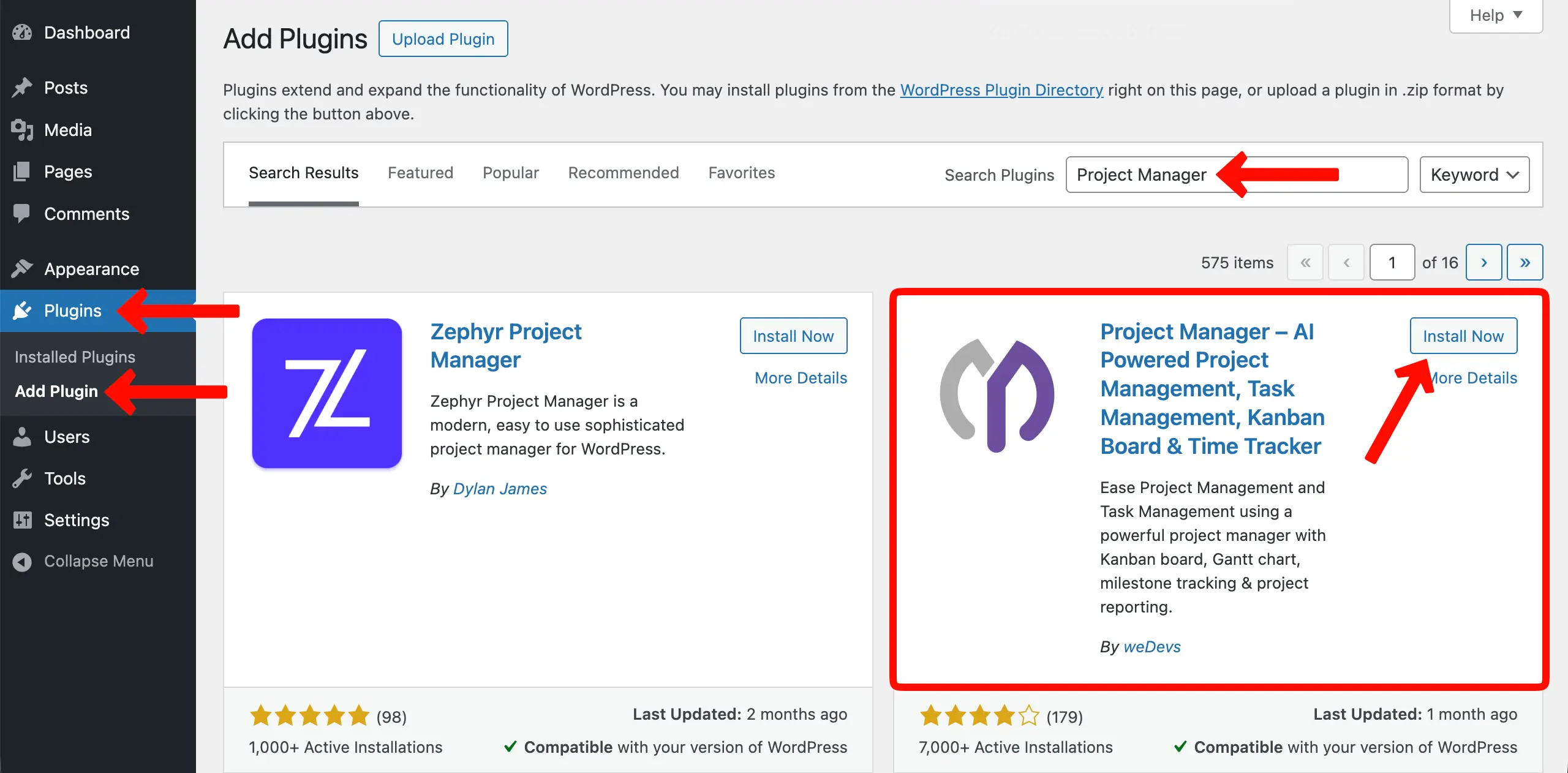 Install WP Project Manager