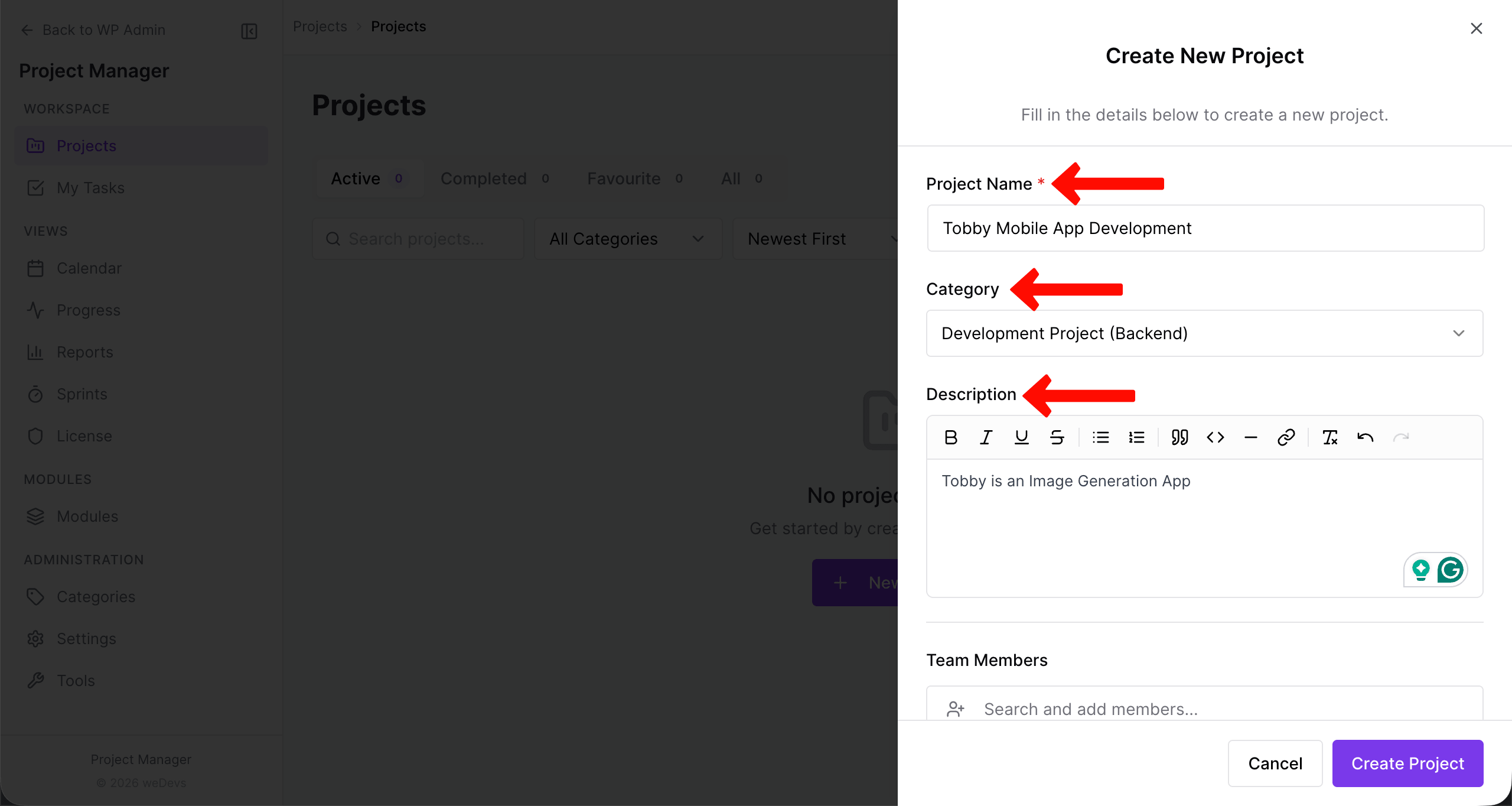 Give a name to the project