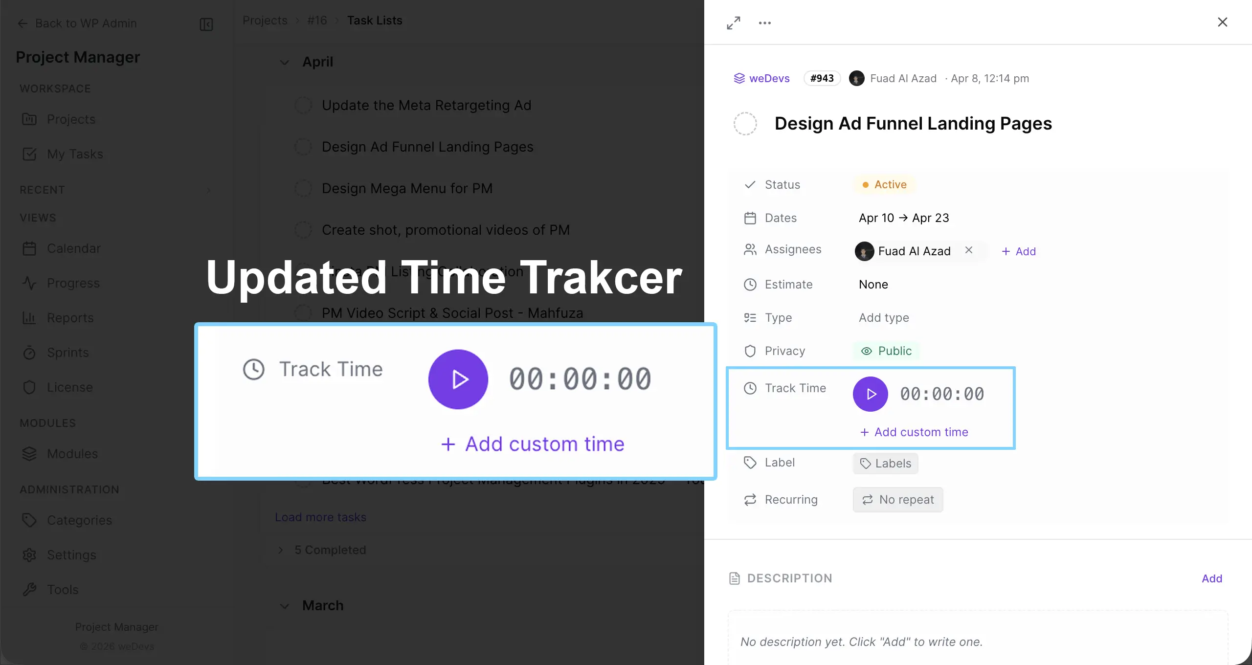 Cleaner Navigation and Better Time Tracking