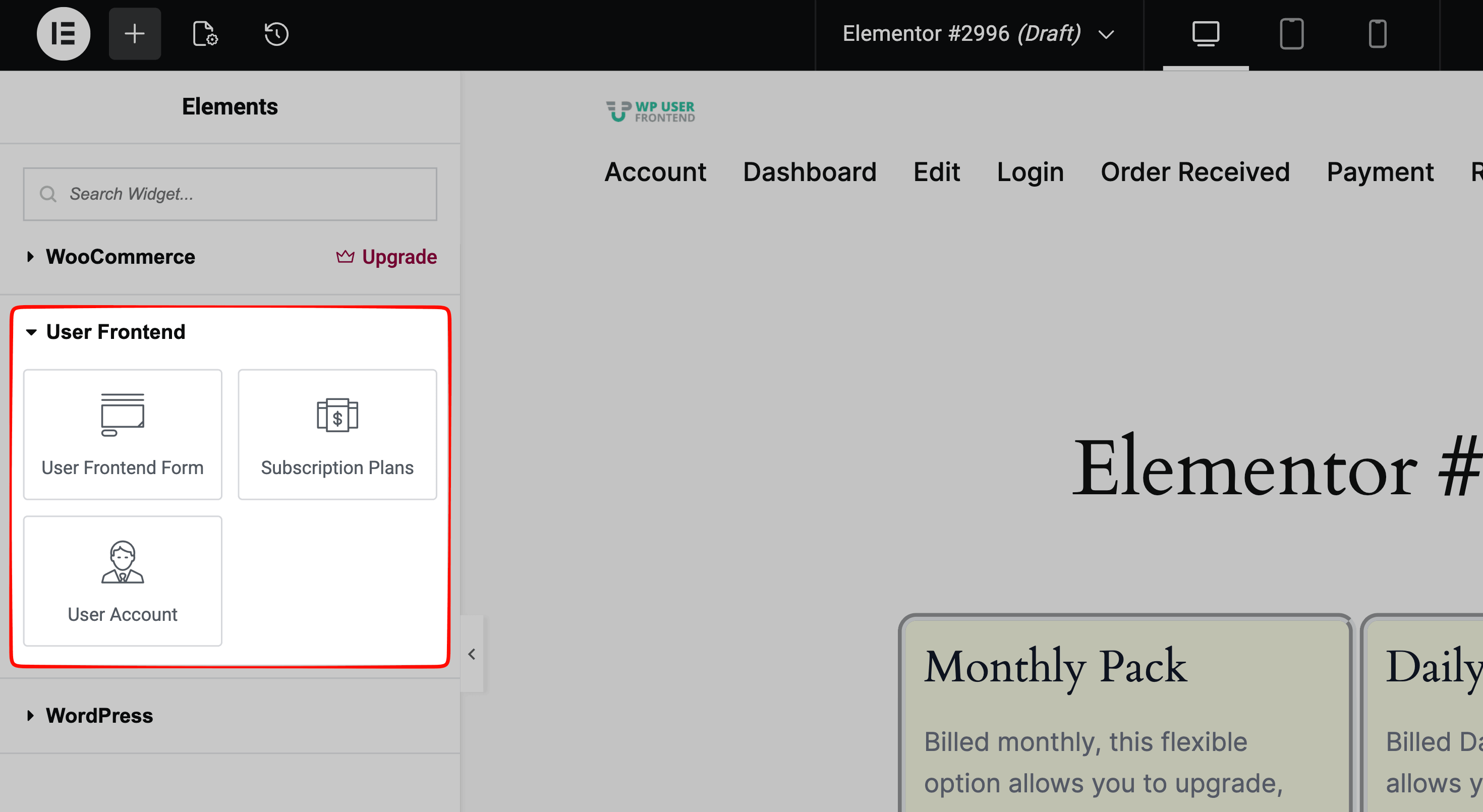 WP User Frontend Now Works with Elementor