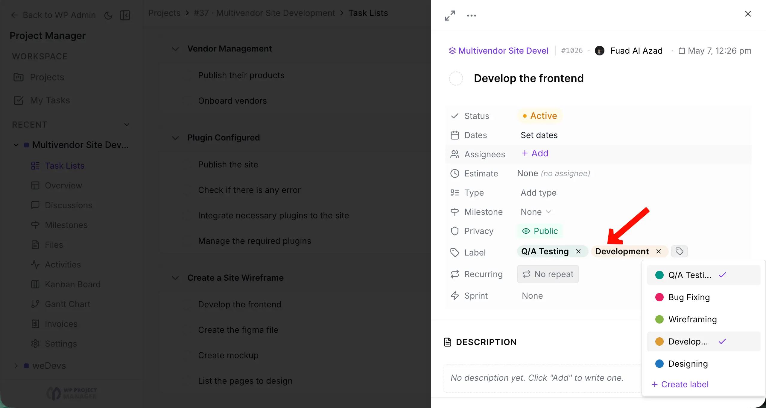 Add more labels to the task