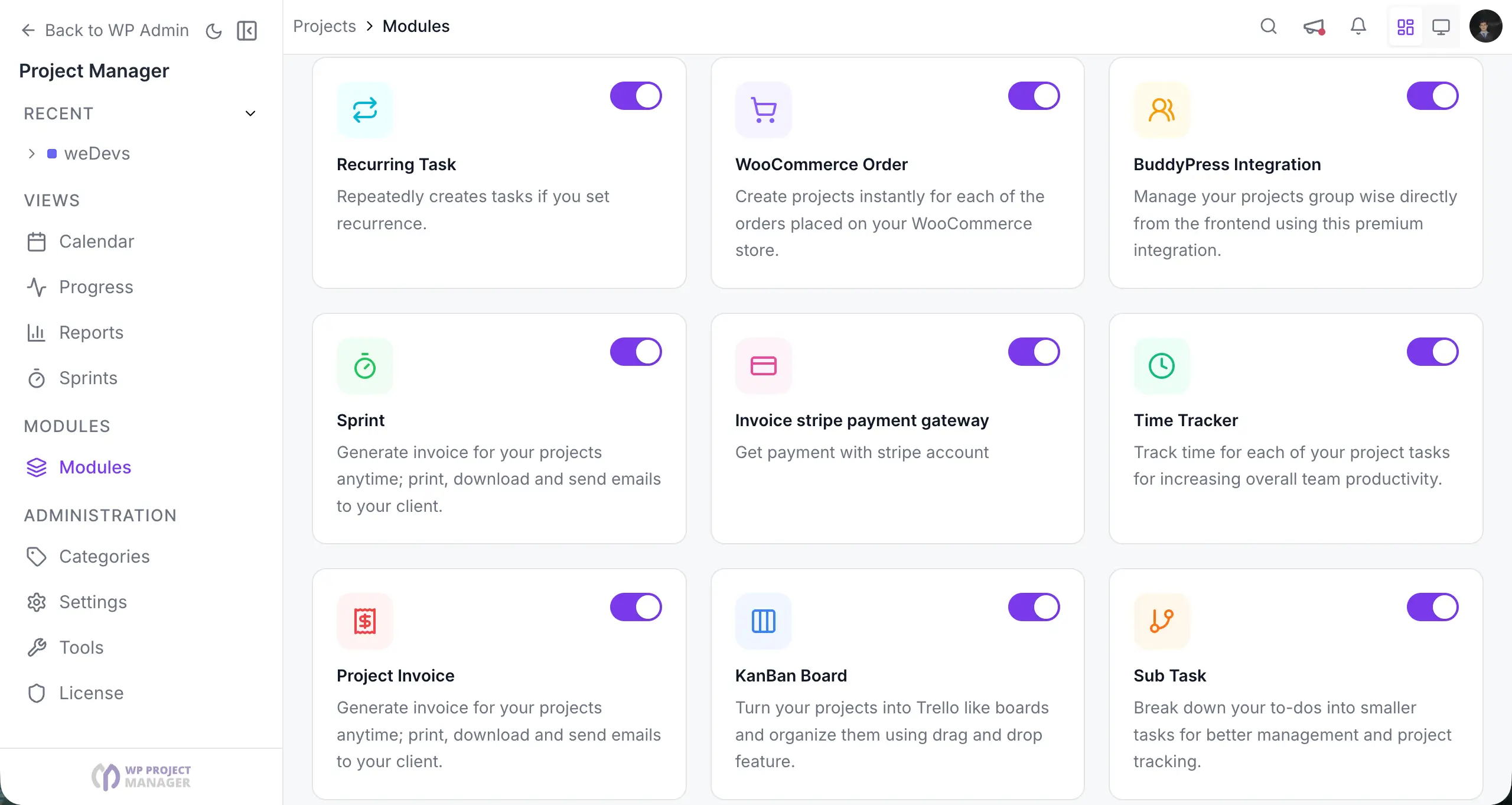 Customization & Flexibility of WP Project Manager