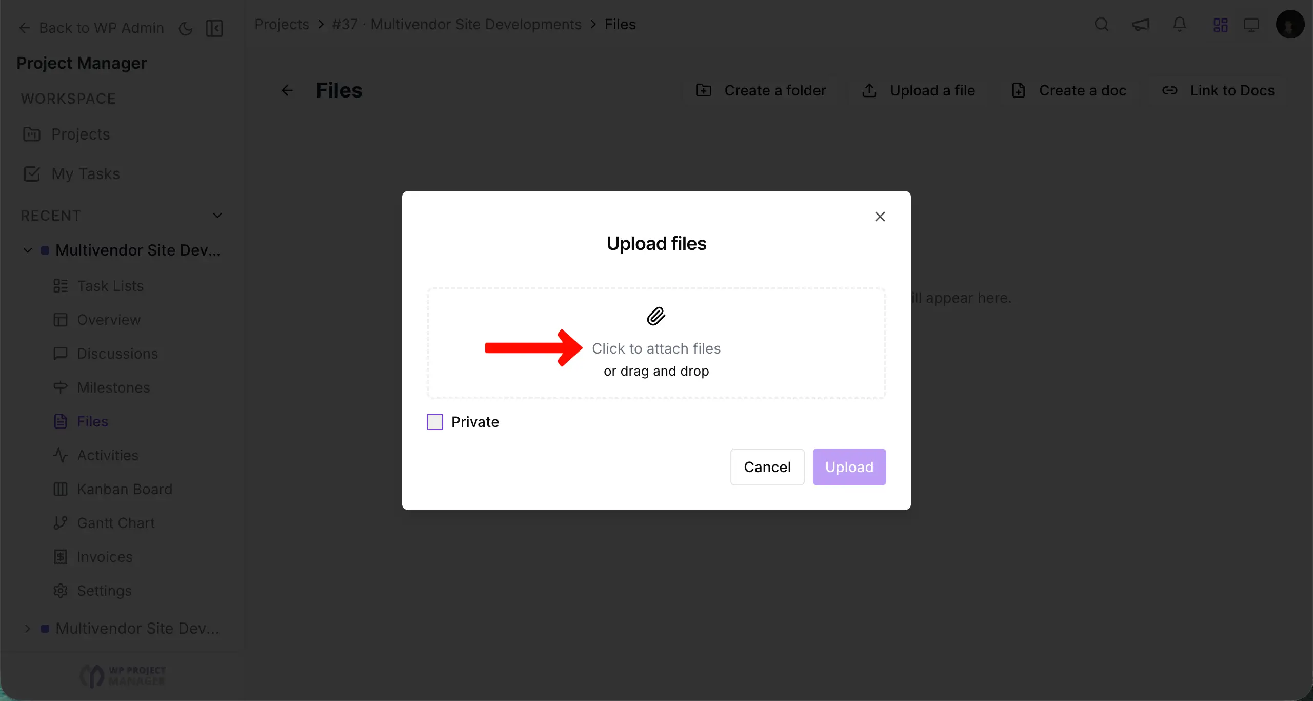 Go to the file uploading option