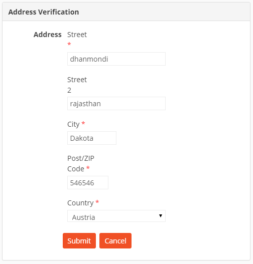 this is a screenshot of the address verification