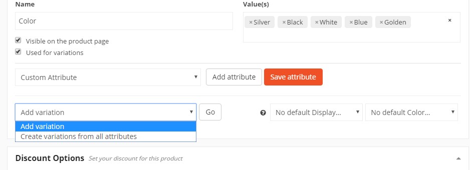 This image shows how to enable product variation