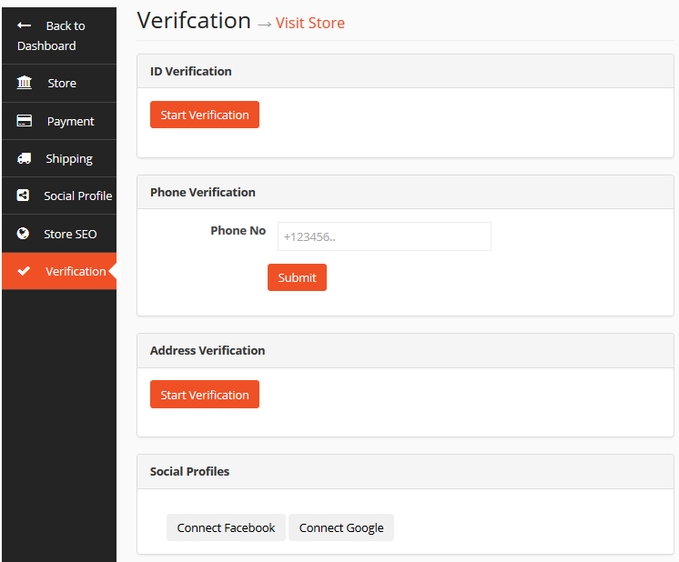 A screenshot of the seller verification panel from the vendor dashboard-how to start a medical supply store