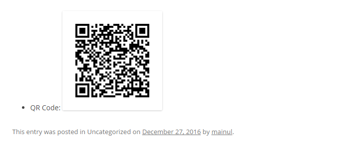 WP User frontend QR code generator